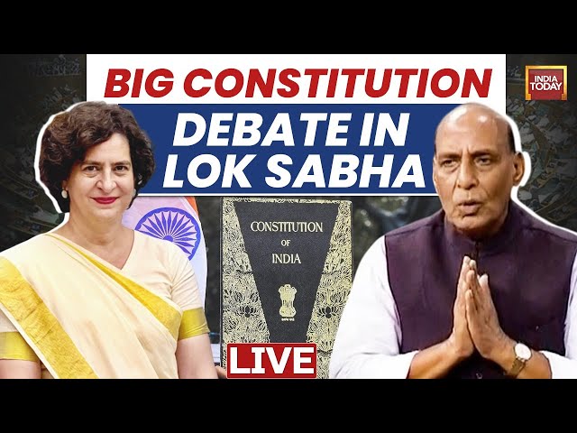 ⁣Lok Sabha LIVE | Rajnath Singh Speech  | Priyanka Gandhi 1st Speech In LS | Debate On Constitution