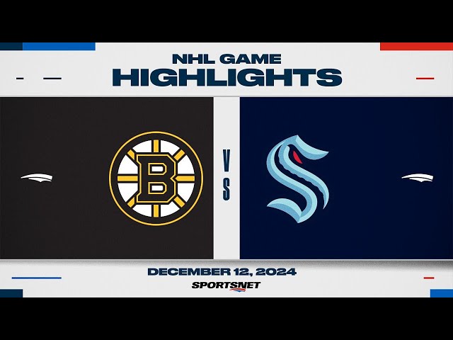 ⁣NHL Highlights | Bruins vs. Kraken - December 12, 2024