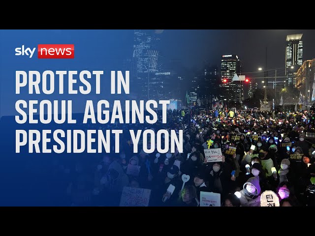 ⁣Watch live: Protesters gather outside South Korea's parliament building