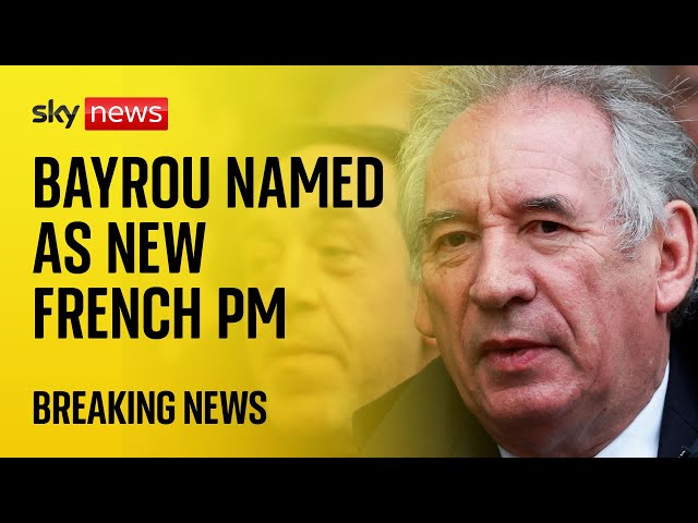 ⁣France: Centrist Francois Bayrou named as new Prime Minister after Barnier's resignation