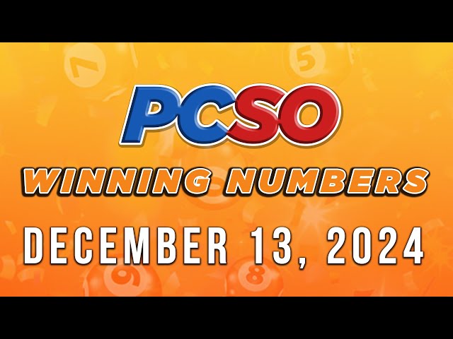 ⁣P214M Jackpot Ultra Lotto 6/58, 2D, 3D, 4D, and Mega 6/45 | December 13, 2024