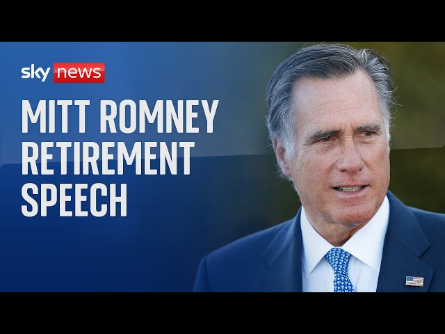 ⁣Watch live: Mitt Romney delivers his final speech before retiring