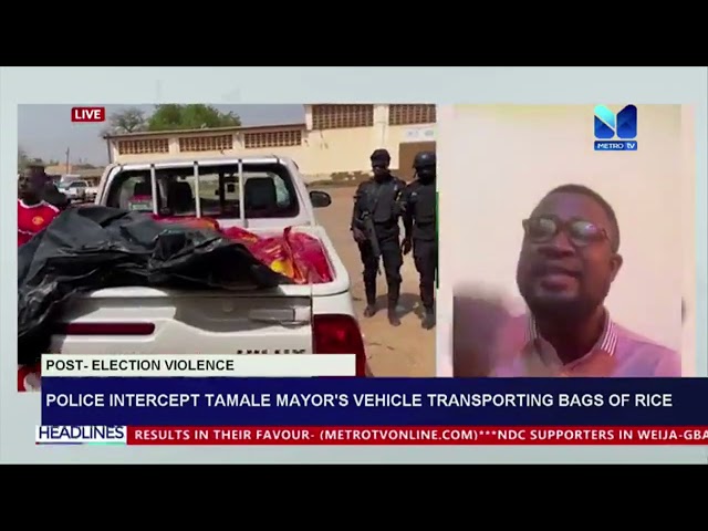 ⁣Police intercept Tamale Mayor's vehicle transportation bags of rice