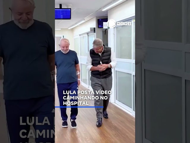 ⁣Lula posta vídeo caminhando no corredor do hospital