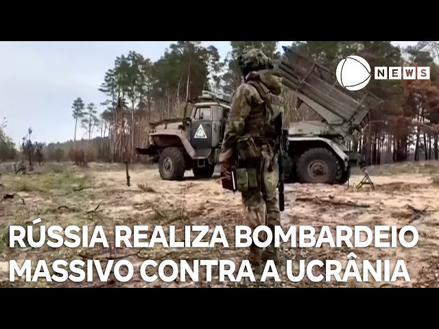 ⁣Rússia realiza bombardeio massivo contra a Ucrânia