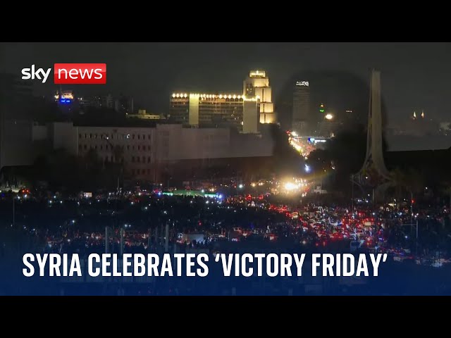 ⁣Syrians take to the streets after rebels call for celebrations