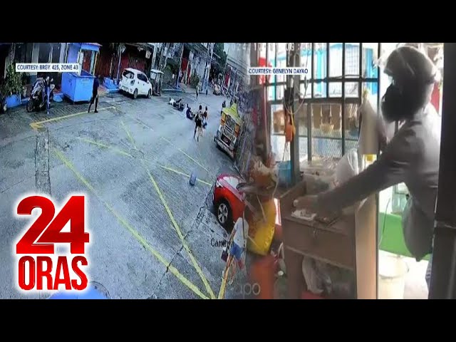 ⁣De-motorsiklong suspek, hinabol ng tindera; sumalpok sa isa pang motorsiklo pero nakatakas | 24 Oras