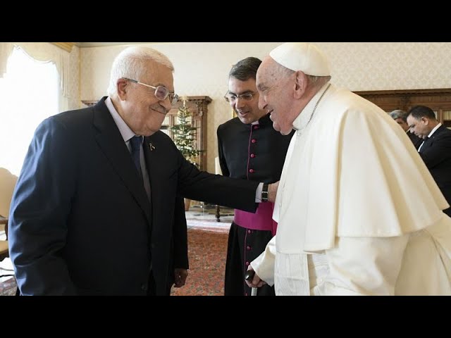 ⁣Mahmoud Abbas a rencontré le pape François et le président italien