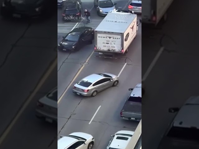 ⁣Elderly woman arrested after car drives wrong way in downtown Toronto