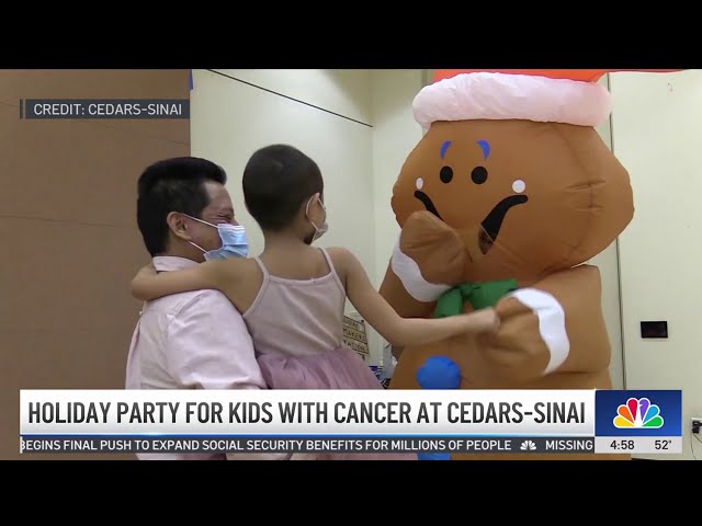 ⁣Holiday party for kids with cancer at Cedars-Sinai