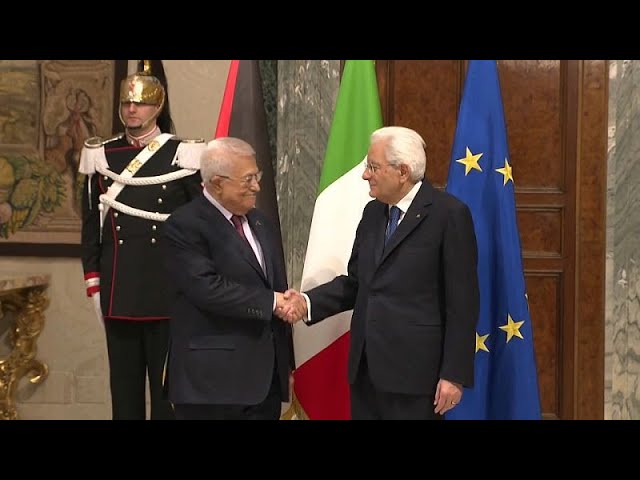 ⁣Palestinian President Abbas meets with Italian counterpart Mattarella in Rome