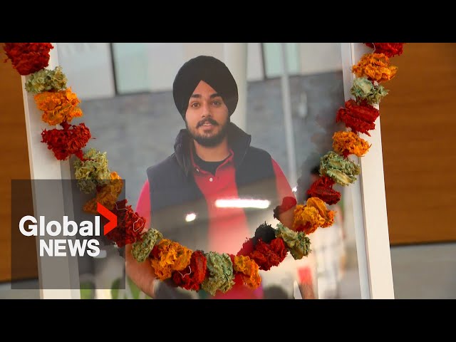 ⁣Vigil held for slain Edmonton security guard Harshandeep Singh