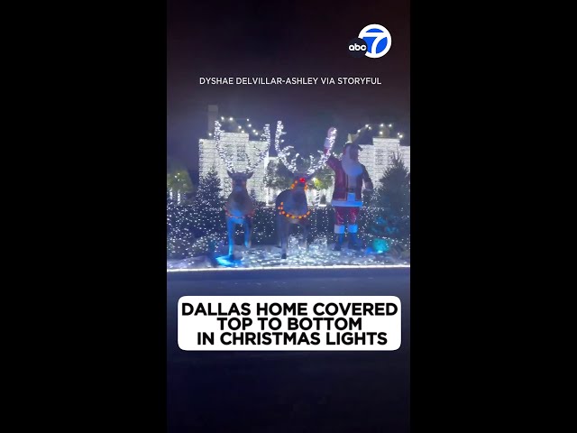 ⁣Dallas home covered top to bottom in Christmas lights