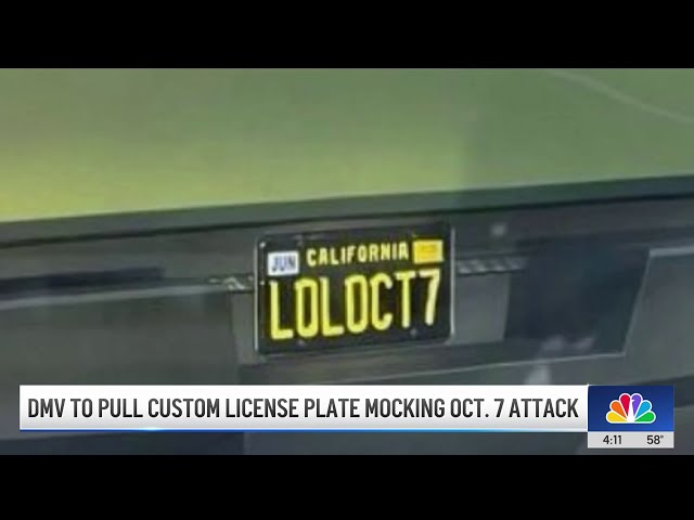 ⁣Jewish leaders saddened by CA license plate mocking Oct. 7 attack