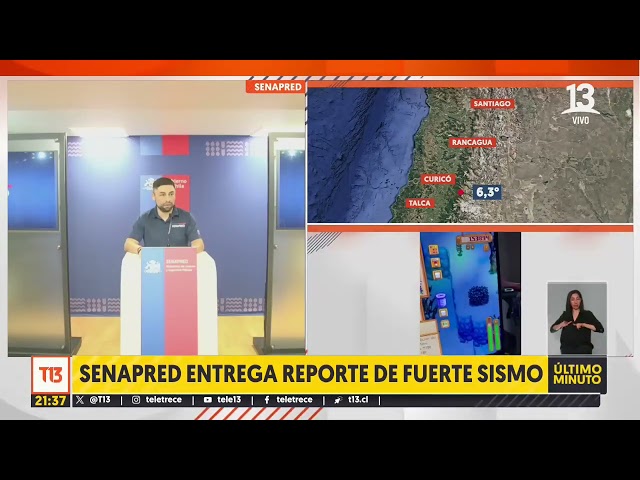 ⁣Senapred descartó heridos tras fuerte temblor en la zona central