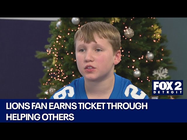 ⁣9-year-old Lions fan earns game tickets for collecting hundreds of cans for families in need