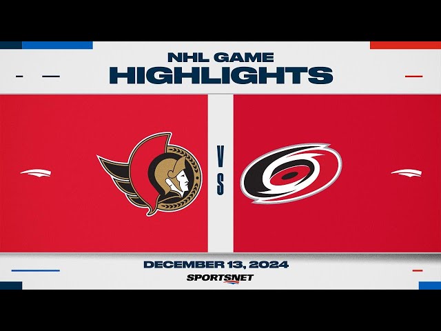 ⁣NHL Highlights | Senators vs. Hurricanes - December 13, 2024