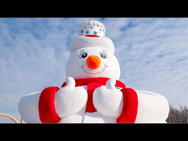 ⁣Live: Giant snowman in Harbin smilingly welcomes tourists from all over the globe