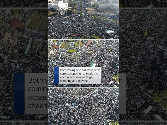 ⁣Drone footage shows Syrians celebrating on 'Victory Friday'