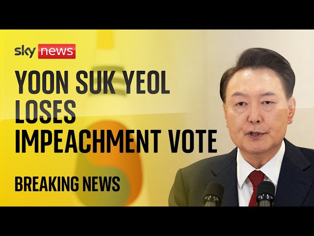 ⁣BREAKING: South Korea's parliament votes to impeach President Yoon Suk Yeol