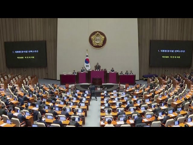 ⁣South Korea's parliament passes impeachment motion against President Yoon