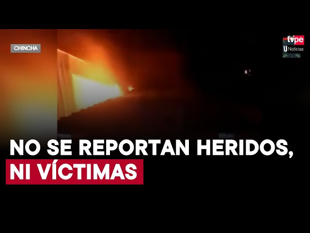 ⁣Chincha: tráiler se incendia en la carretera Panamericana Sur