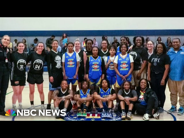 ⁣High school basketball players host game with FBI agents