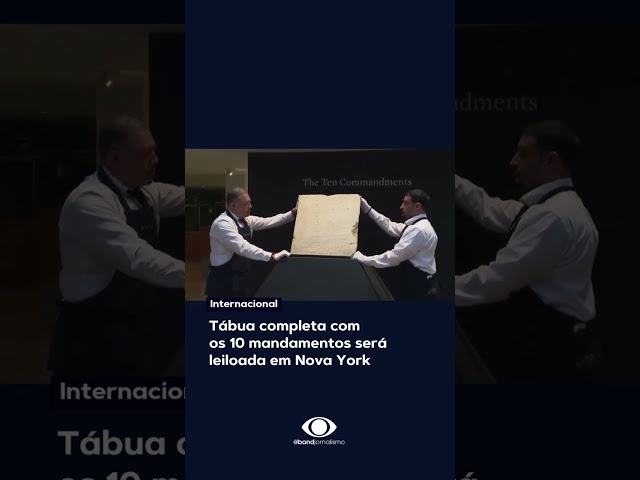 ⁣Tábua completa com os 10 mandamentos será leiloada em Nova York