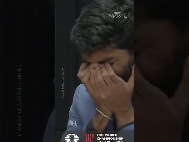 ⁣18-year-old cries after becoming youngest-ever World Chess Champion