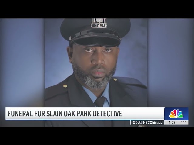 ⁣Funeral held for slain Oak Park police detective Allan Reddins