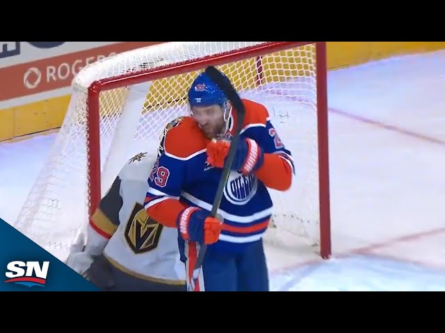 ⁣Oilers' Leon Draisaitl Taps In 22nd Goal Of Season vs. Golden Knights