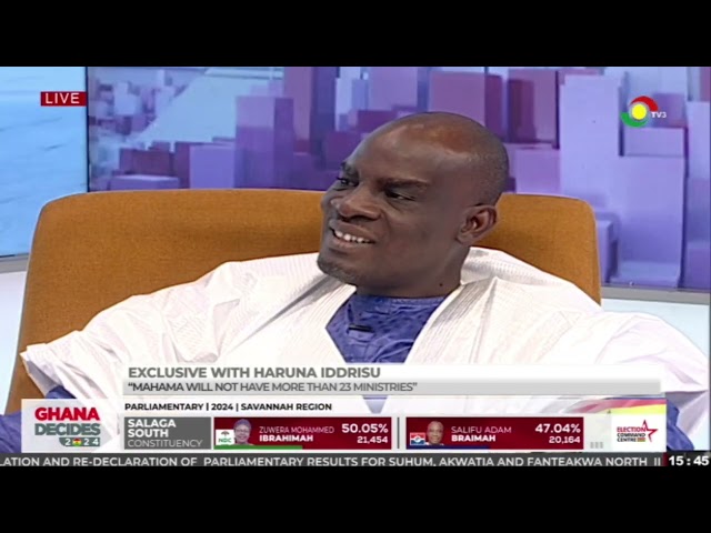 ⁣Mahama will not have more than 23 ministries. - Haruna Iddrisu