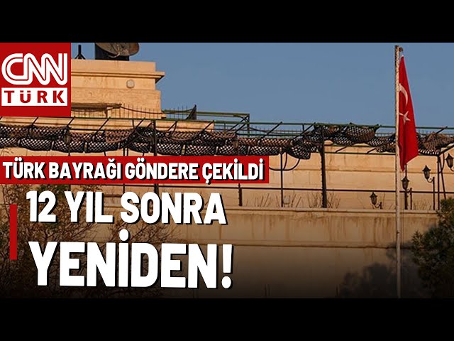 ⁣12 YIL SONRA YENİDEN! Türk Bayrağı Şam Büyükelçiliği'nde...