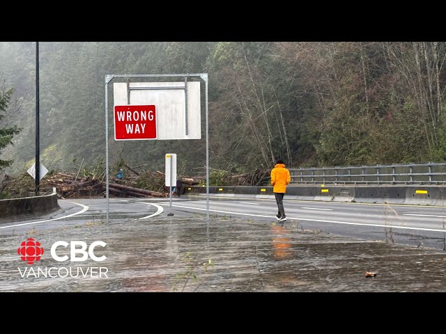 ⁣B.C.'s Sea to Sky Highway closed in both directions after massive landslide