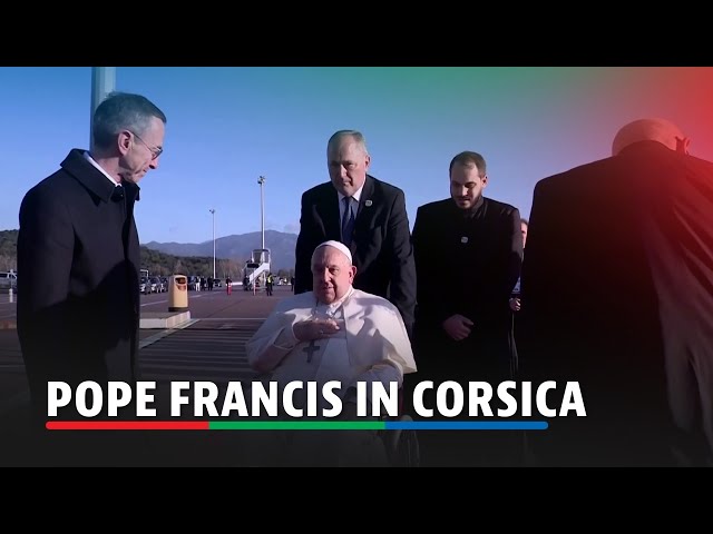 ⁣Pope Francis lands in Corsica in first recorded trip of a pope to the French island | ABS-CBN News