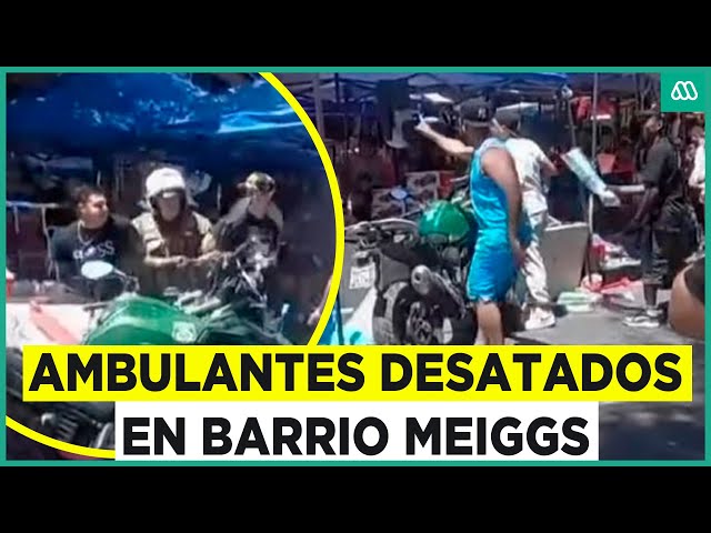 ⁣Comercio ambulante desatado en Meiggs: Vendedores agredieron a Carabineros