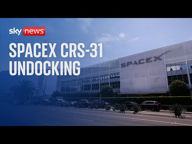 ⁣Watch live: Nasa Space X CRS-3 undocking