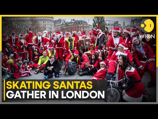 ⁣Skating Santas Gather In London Amid Holiday Season | World News | WION