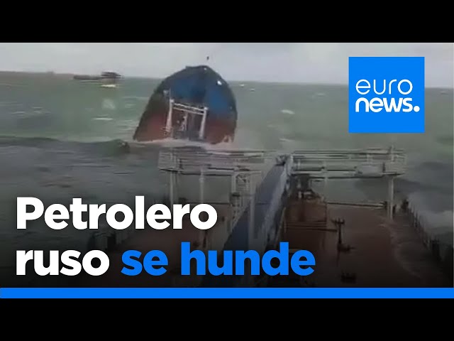 ⁣Dos petroleros rusos gravemente dañados en una tormenta en el estrecho de Kerch