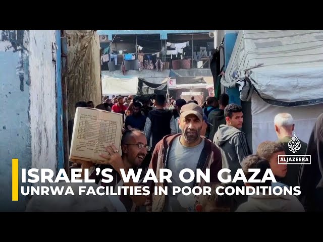 ⁣Gaza's Deir el-Balah schools shelter 65,000 displaced amid severe shortages and worsening condi