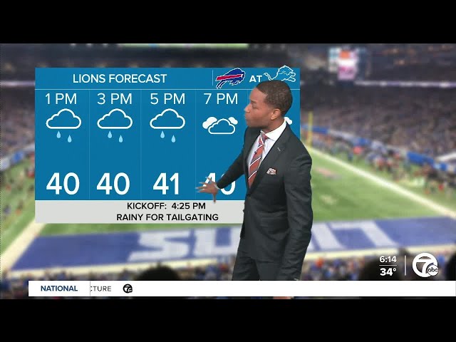 ⁣Soggy Sunday for the Lions and Bills game: Mike Taylor’s forecast