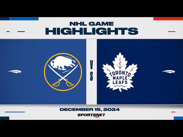 ⁣NHL Highlights | Sabres vs. Maple Leafs - December 15, 2024