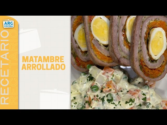 ⁣La RECETA para hacer MATAMBRE ARROLLADO con ENSALADA RUSA