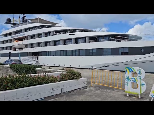 ⁣History made as luxury superyacht docks in Speightstown