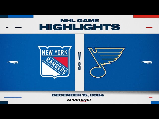 ⁣NHL Highlights | Rangers vs. Blues - December 15, 2024