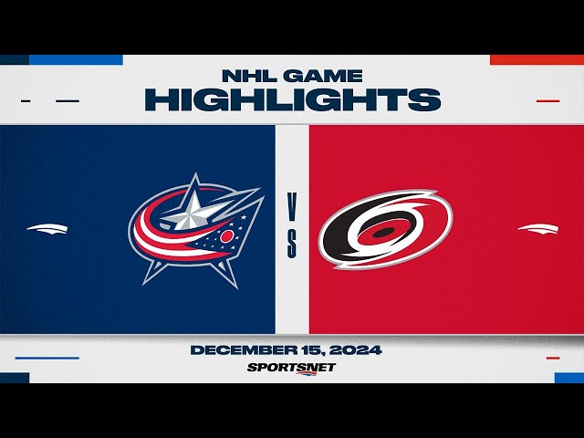 ⁣NHL Highlights | Blue Jackets vs. Hurricanes - December 15, 2024