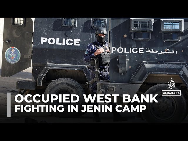 ⁣Palestinian Authority forces raid the Jenin refugee camp in the occupied West Bank