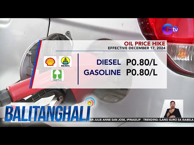 ⁣Oil price hike effective December 17, 2024 | Balitanghali