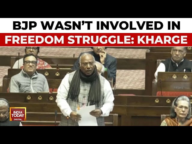 ⁣Samvidhan Debate: Malikarjun Kharge Leads Congress' Attack, Says 'Gandhi Family Unfairly A