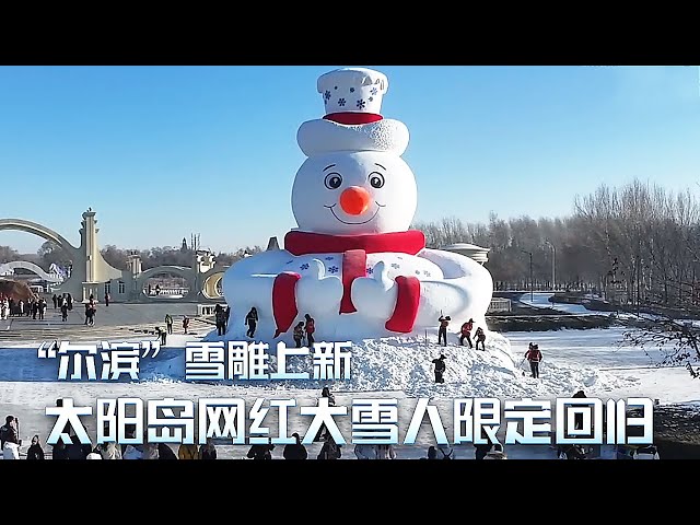 “尔滨”雪雕上新！太阳岛网红大雪人惊艳亮相